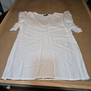 Massimo Dutti Cream Blouse with Ruffled Sleeves